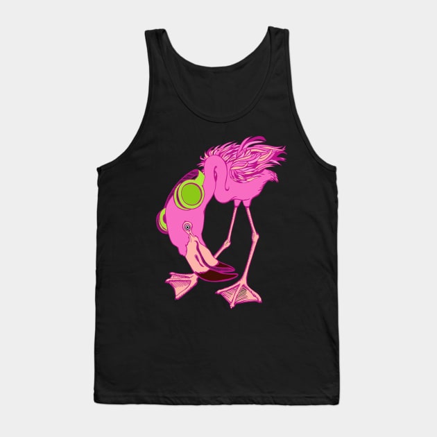 Flamingo, Shake Your Tail Feather Tank Top by artfulfreddy